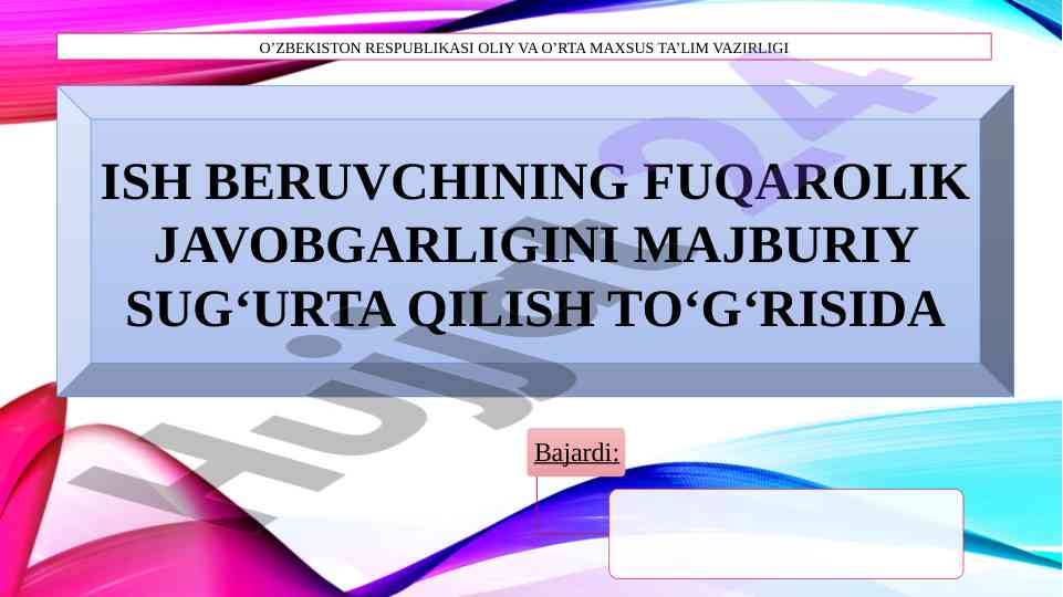 Fuqaroning javobgarligi majburiy sug‘urta qilish