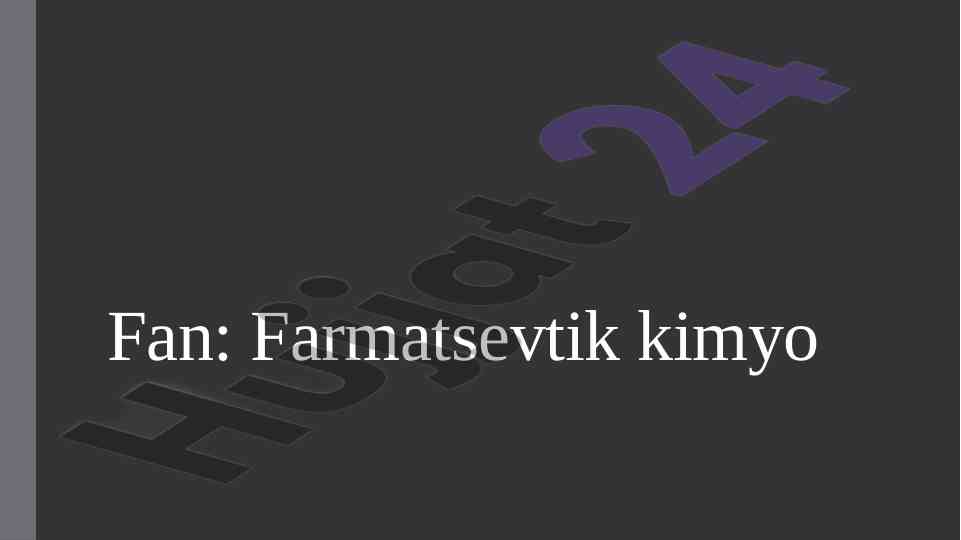 Alifatik karbon kislotalar va dori vositalari