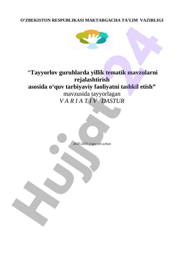 Maktabgacha ta’limda tematik mavzularni rejalashtirish