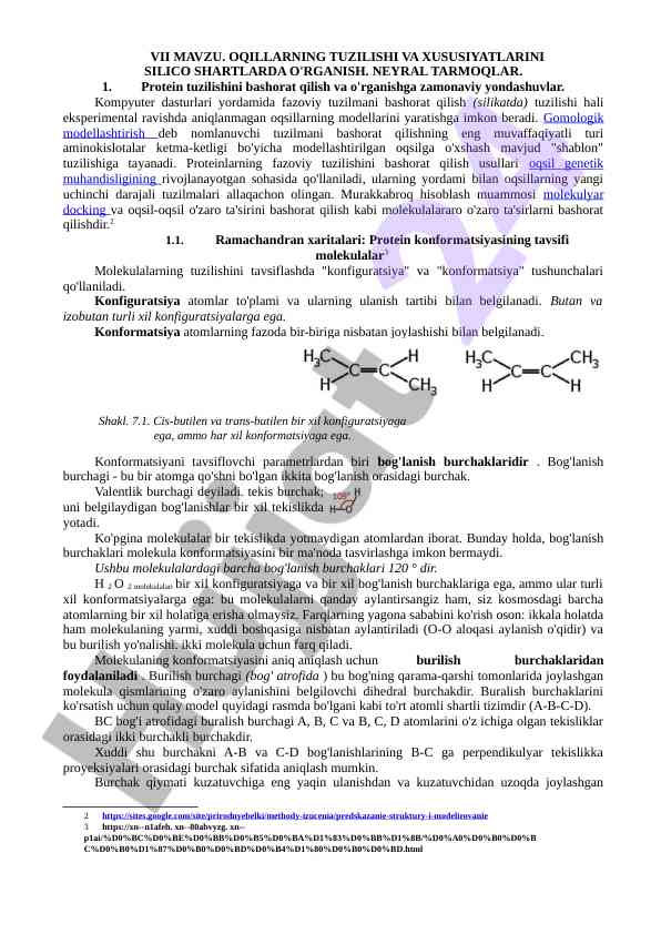 Oqilli tuzilish va xususiyatlarini o'rganish