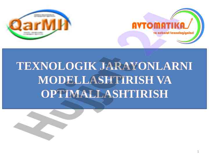 Matematik modellar va boshqarish tizimlari tahlili