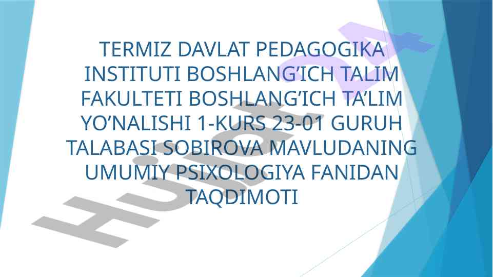 Bilish jarayonlari va xotira tushunchalari