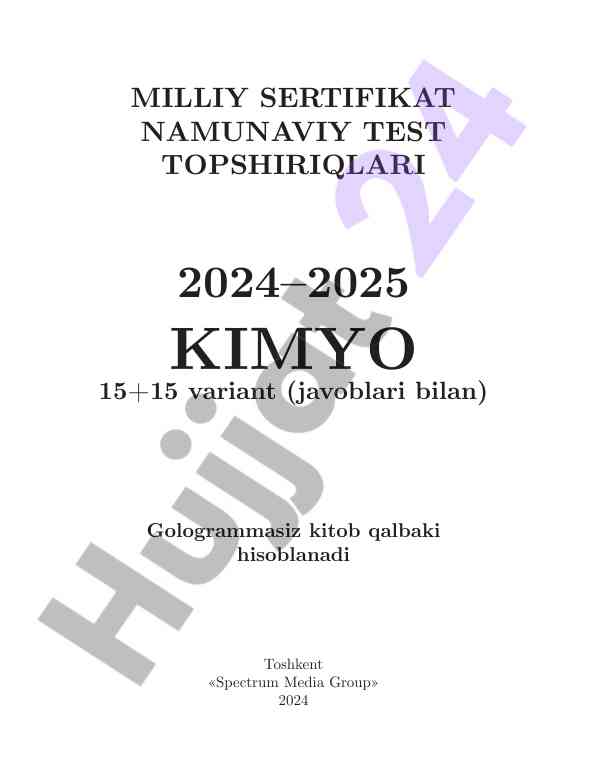 Milliy sertifikat namunaviy test topshiriqlari 2024–2025