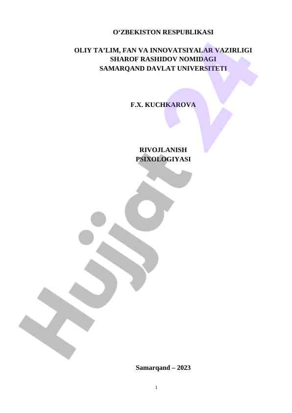 Rivojlanish psixologiyasi o‘quv qo‘llanmasi