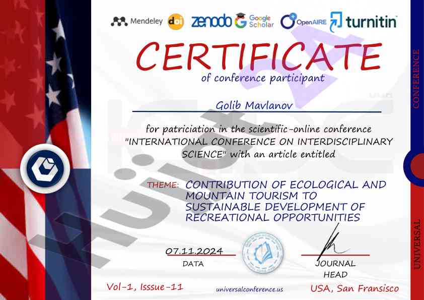 Contribution of ecological and mountain tourism