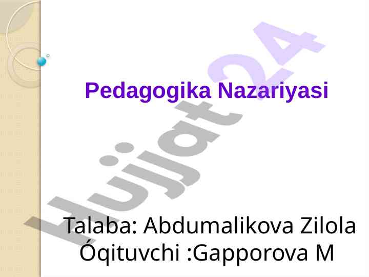 Profissional ta'lim pedagogika fan sifatida