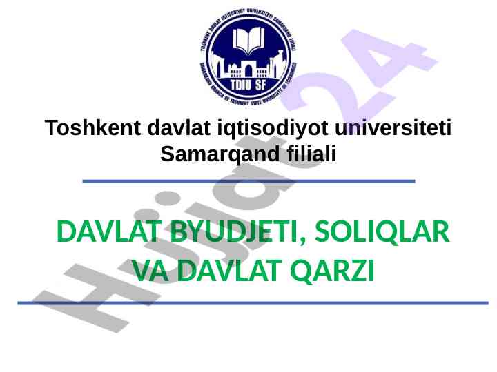 Davlat byudjeti va davlat qarzi tahlili