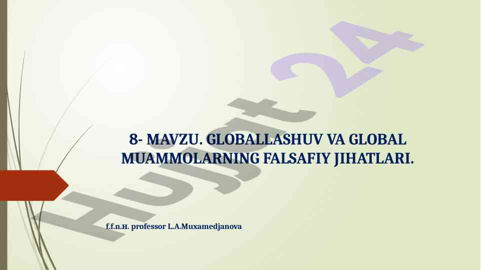 Global muammolar va ularning falsafiy asoslari