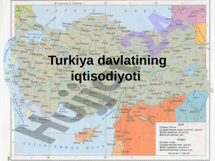Turkiya davlatining iqtisodiyoti va o‘rni