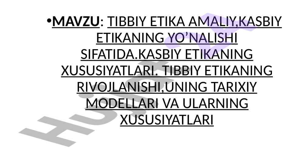 Tibbiy etika va kasbiy etikaning o'zaro munosabatlari