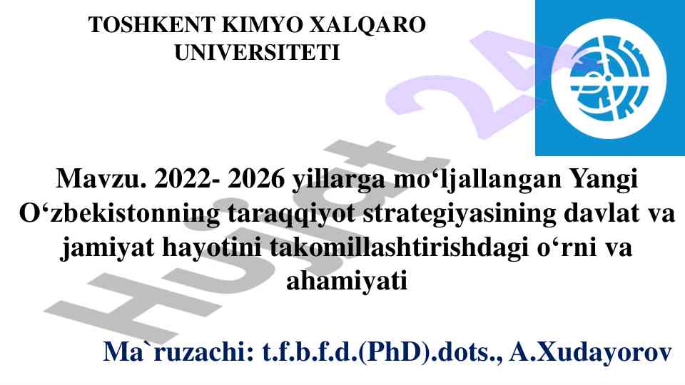 Yangi o‘zbekistonning taraqqiyot strategiyasi