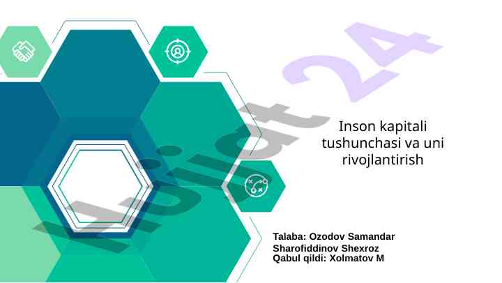 Inson kapitali tushunchasi va uni rivojlantirish strategiyalari