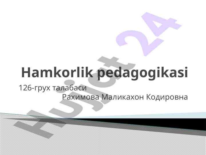 Hamkorlik pedagogikasi metodlari va asosiy g'oyalari