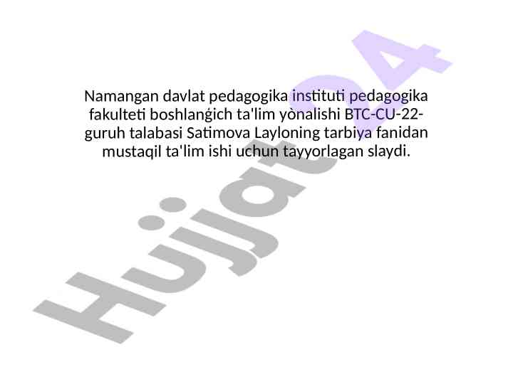 Ota-onalar bilan hamkorlikning shart-sharoitlari