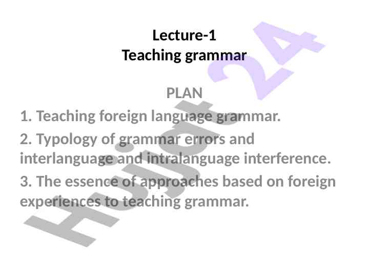 Teaching foreign language grammar overview