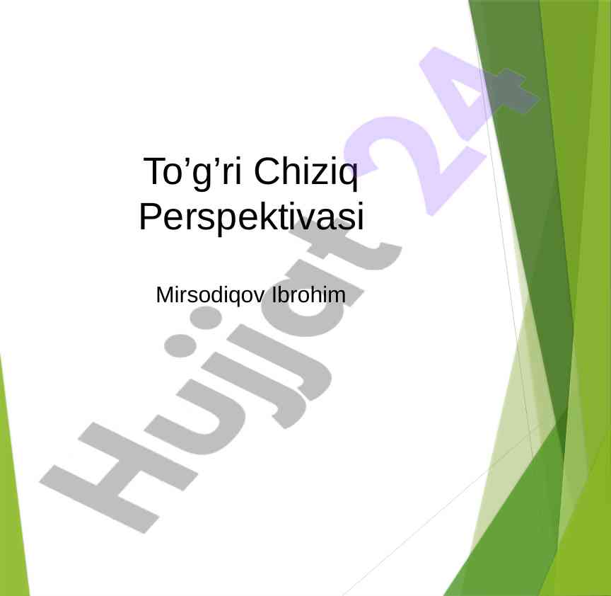 To'g'ri chiziq perspektivasi tushunchalari