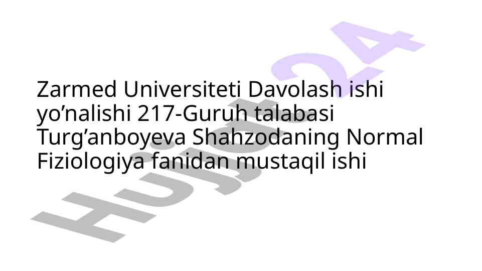 Buyrak bosimi fiziologiyasi va ahamiyati