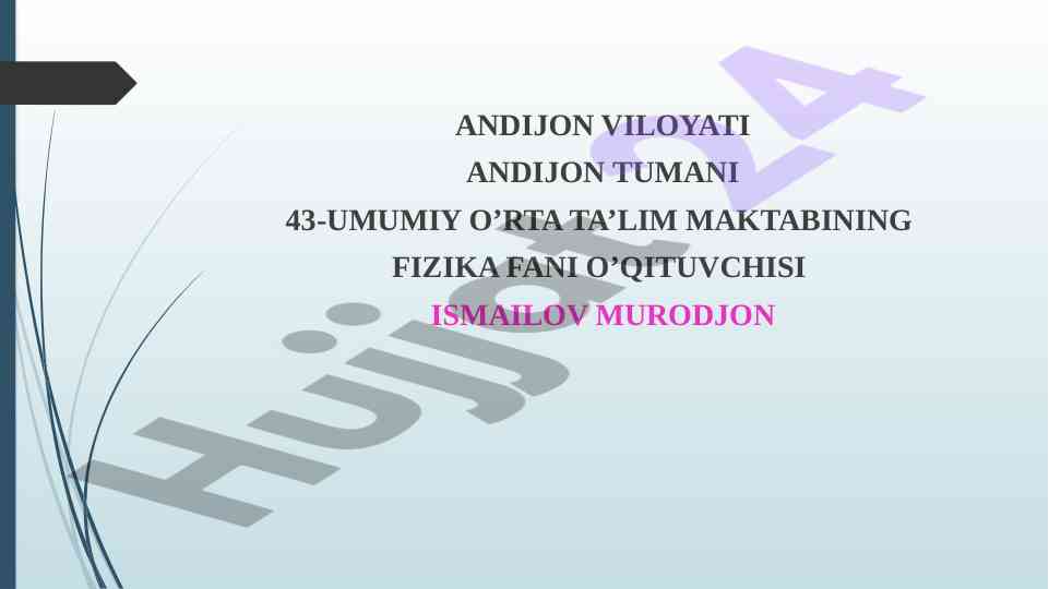 Fizika fanida masalalar yechish darslari