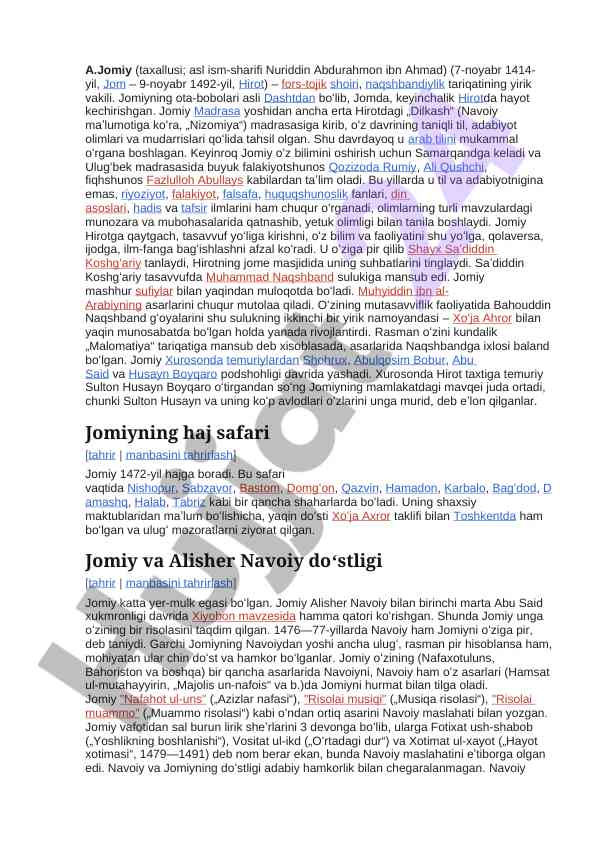 Fors-tojik shoiri jomiy va uning hayoti