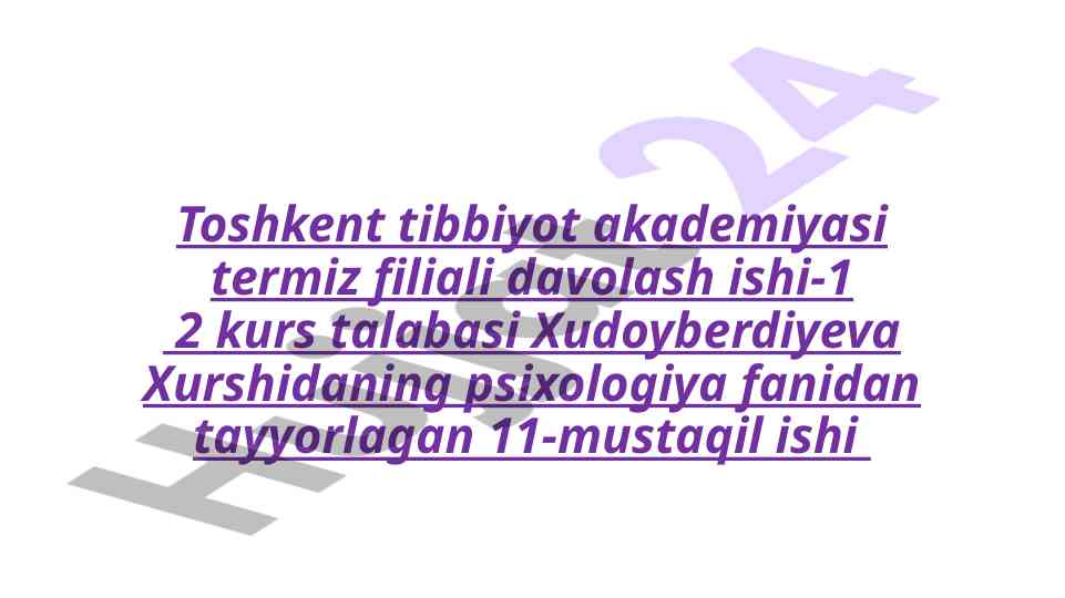 Psixodiagnostika va uning bosqichlari tahlili
