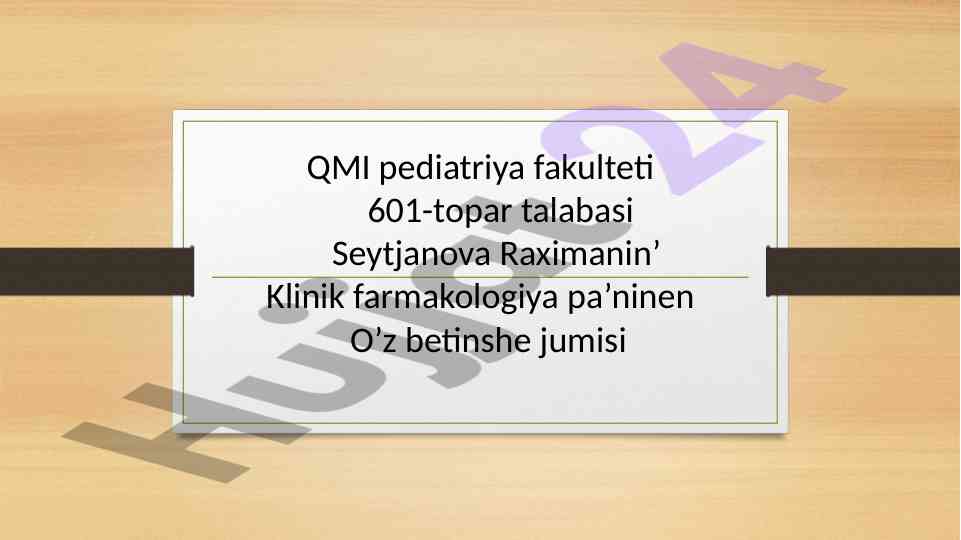 Farmakologiya va homilaning tásiri dáriler