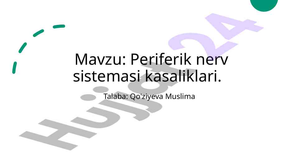 Periferik Nerv Sistemasi Kasaliklari