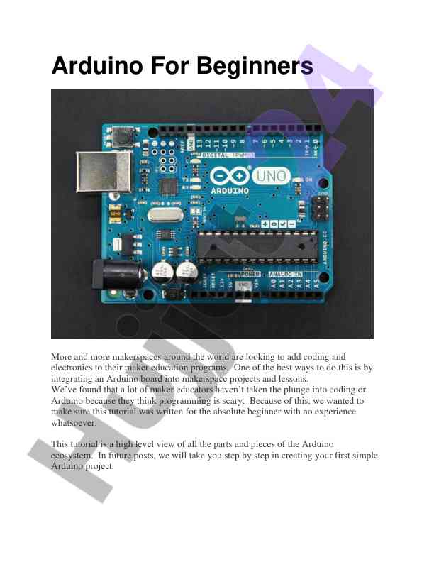 Arduino basics for beginners in makerspace learning