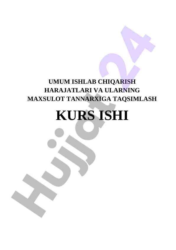 Umum Ishlab Chiqarish Harajatlari Tahlili