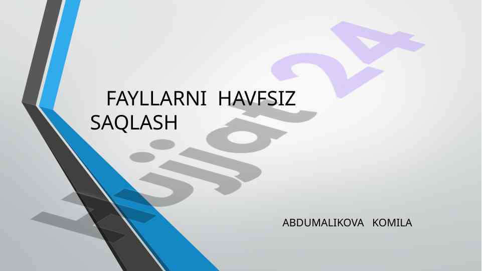 Fayllarni havfsiz saqlash usullari 2017