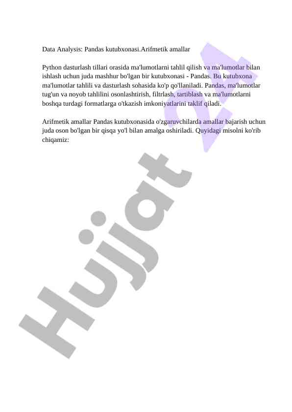 Data analysis with pandas kutubxonasi amallari