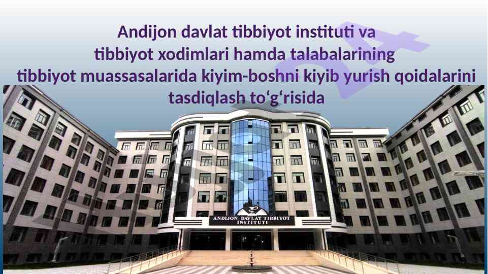 Tibbiyot xodimlari uchun kiyim-bosh qoidalari