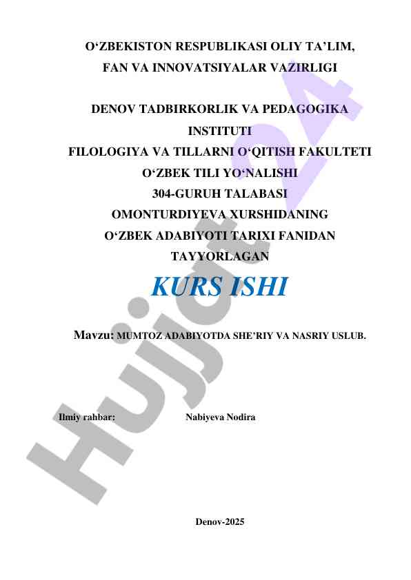 Mumtoz adabiyotda she’riy va nasriy uslub