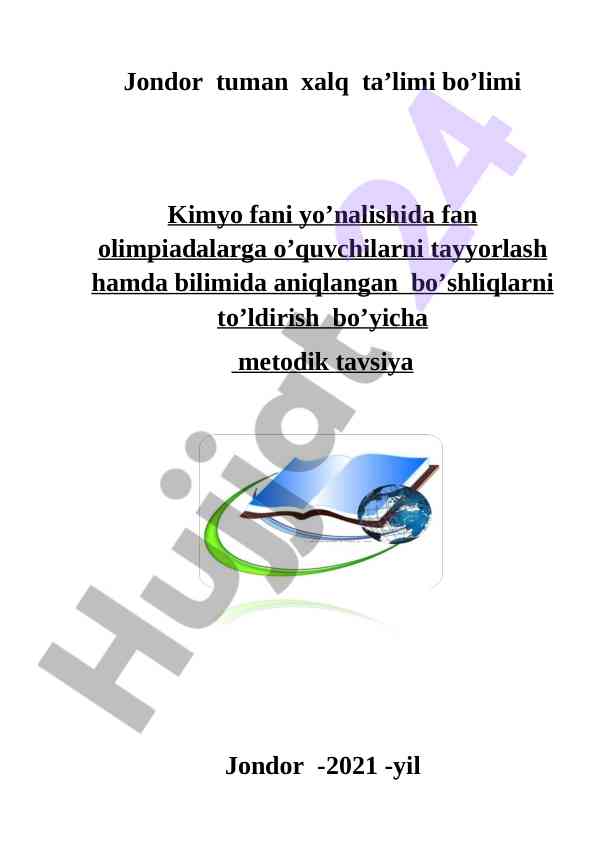 Kimyo fanidan o‘quvchilarni tayyorlash metodikasi