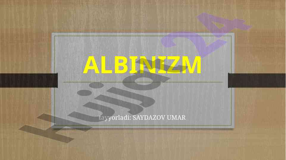 Albinizm terisi va ko’zlari buzilishi haqida ma’lumot