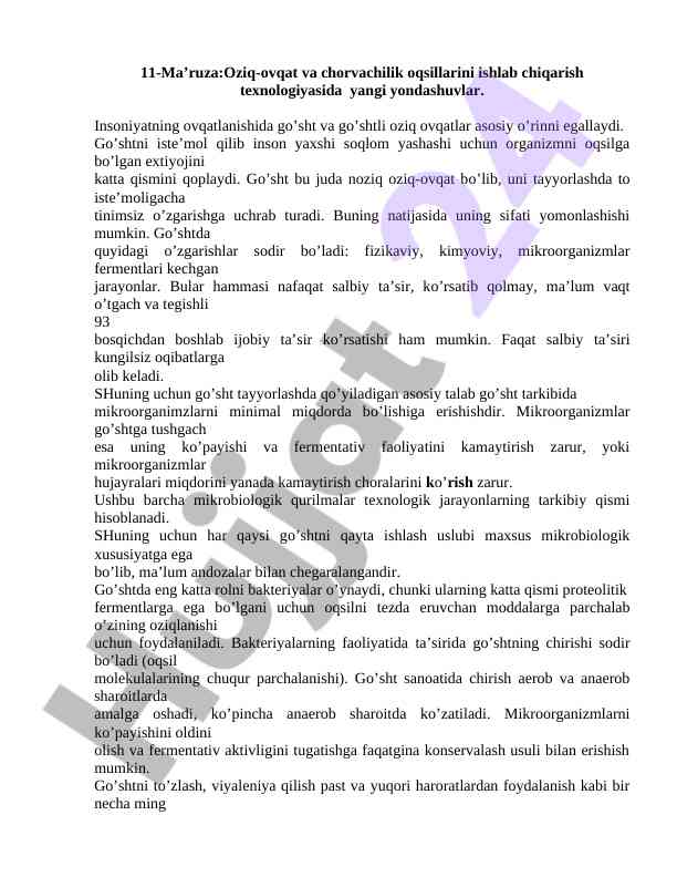 Oziq-ovqat va chorvachilik oqsillari texnologiyalari