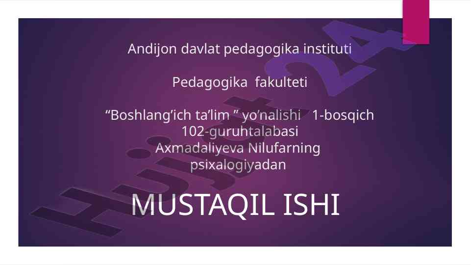 Talabalar uchun ta'lim psixologiyasi asoslari