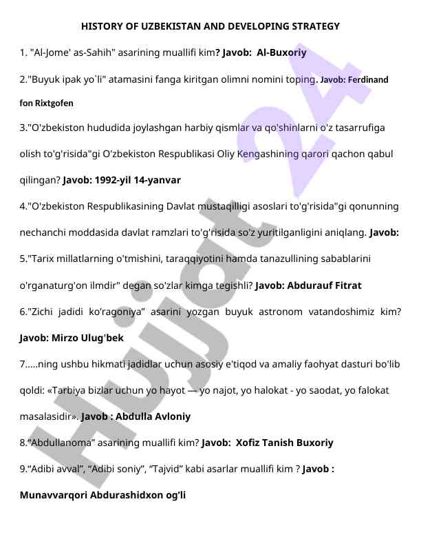 History of uzbekistan and key figures in development