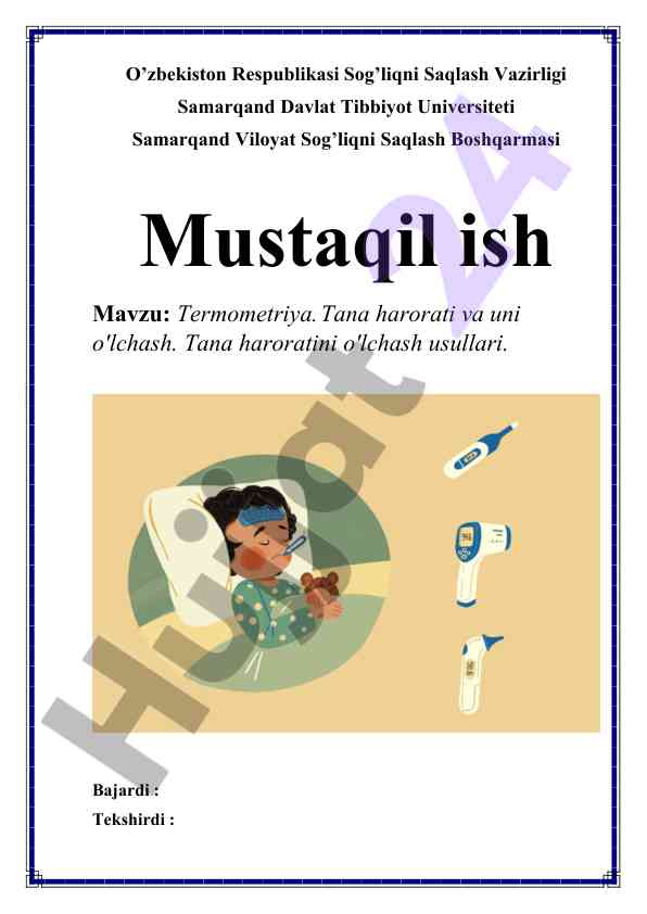 Termometriya tana harorati va uni o'lchash usullari