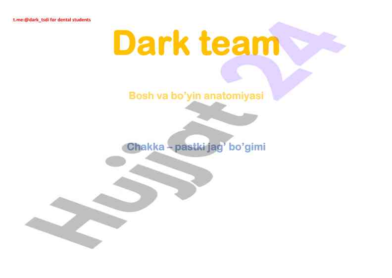 Bosh va bo’yin anatomiyasi o‘quv qo‘llanmasi