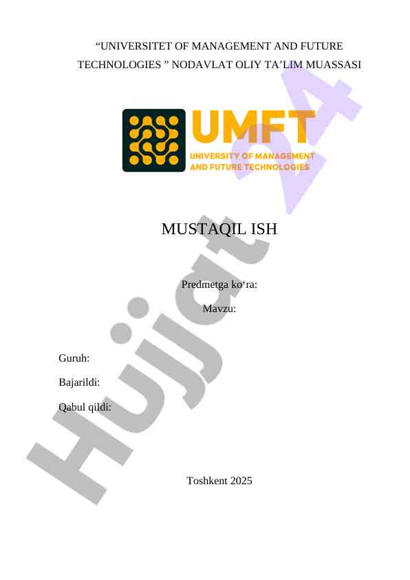 Amaliy ishlar bilan bog‘liq mustaqil ishlar