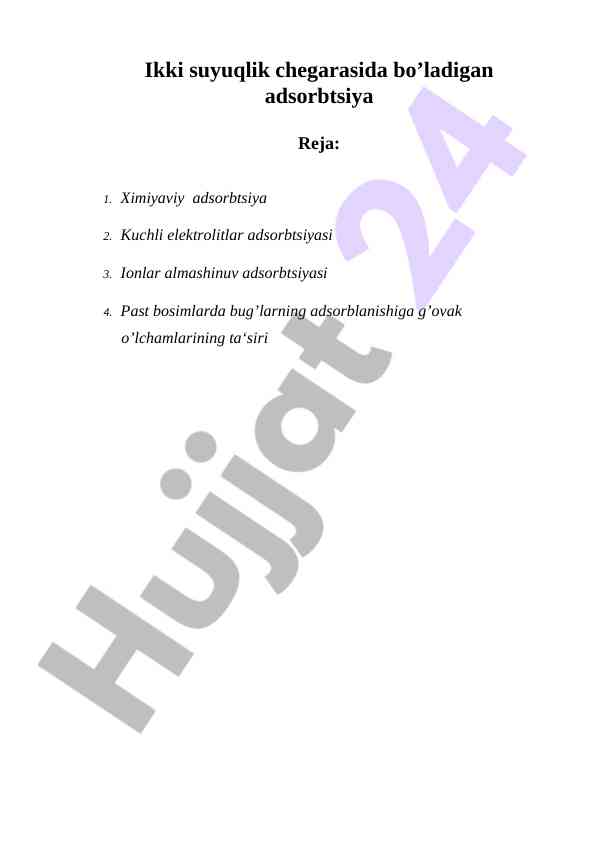 Ikki suyuqlik chegarasidagi adsorbtsiya jarayonlari