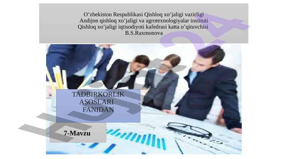 Korxona faoliyatini baholash usullari tahlili