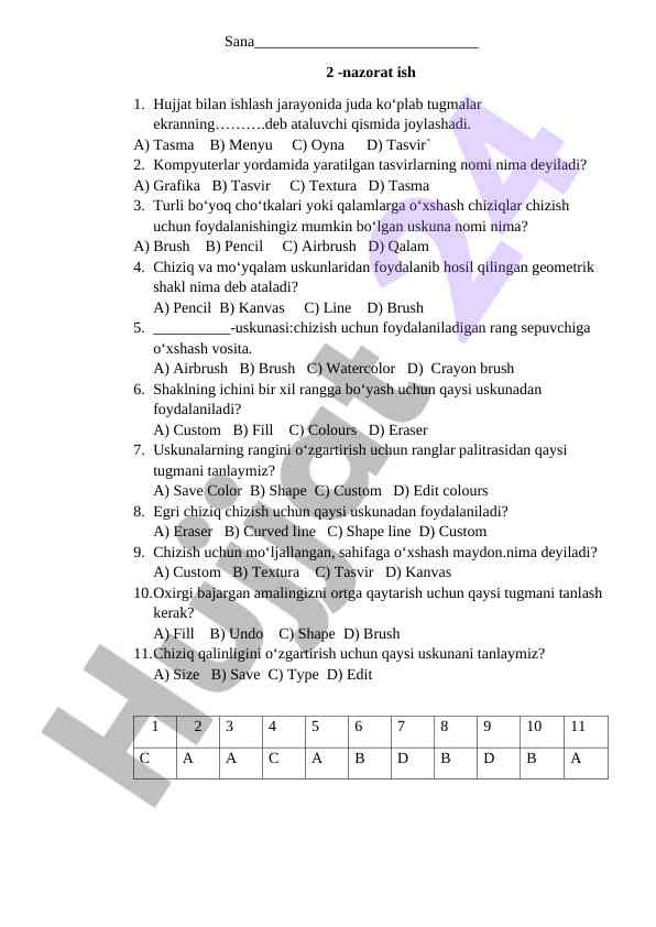 Kompyuter grafikasida asosiy uskunalar