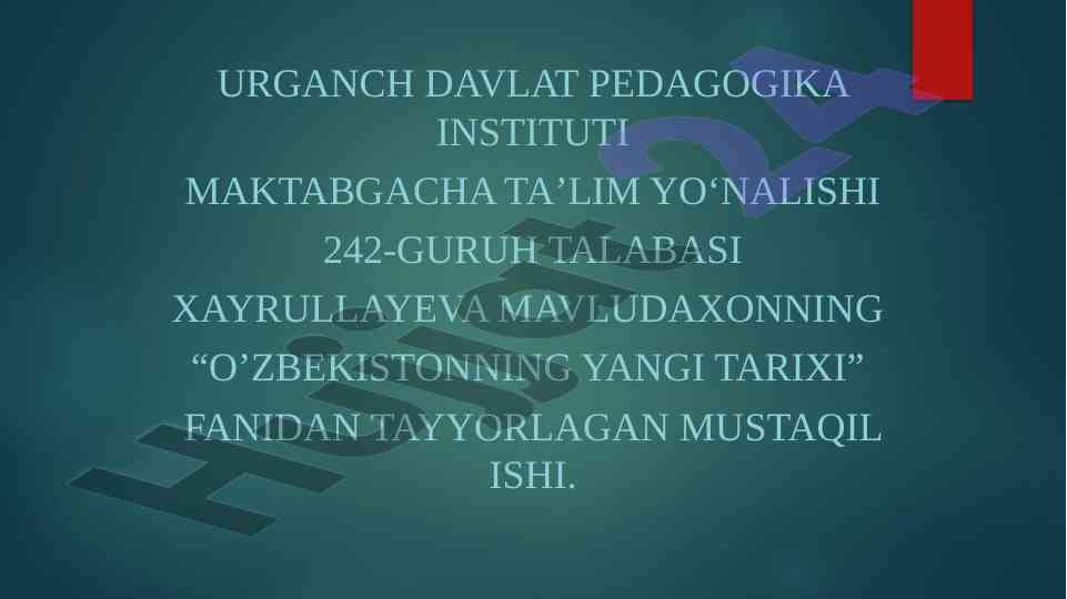Oʻzbekiston maktabgacha taʼlim tizimining faoliyati