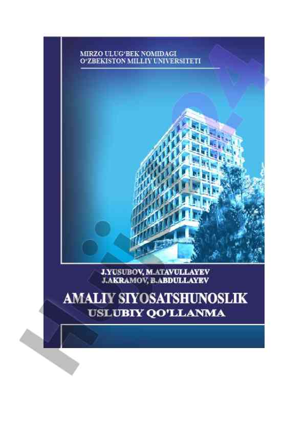 Amaliy siyosatshunoslik uslubiy qo‘llanma 2023