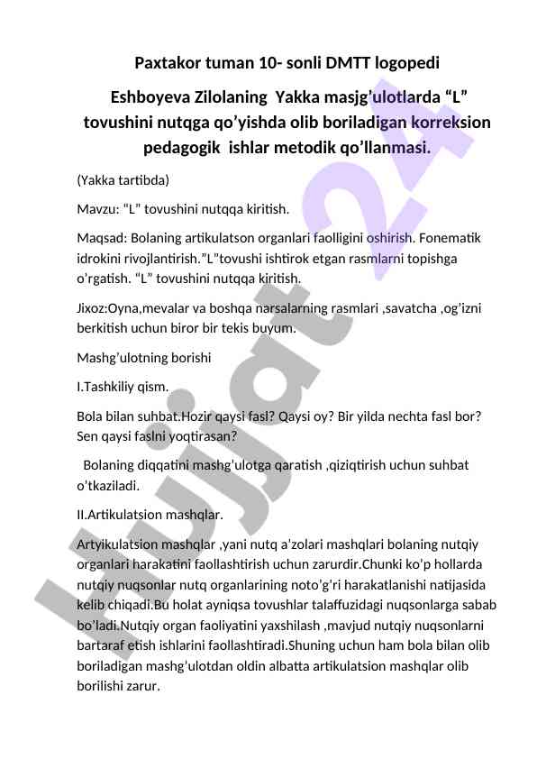 Korreksion pedagogik ishlar metodik qo‘llanmasi
