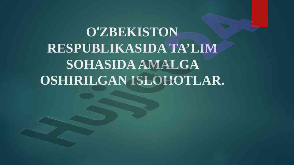 Ta'lim soha islohotlari va rivojlanish strategiyalari