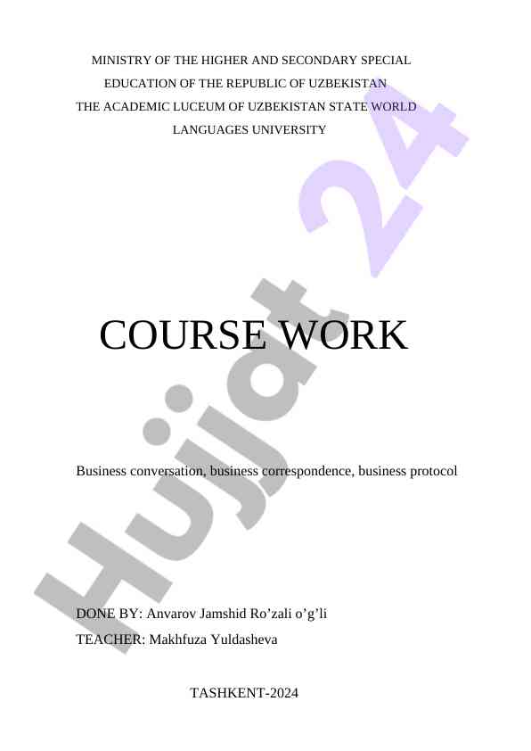 Effective business communication course work