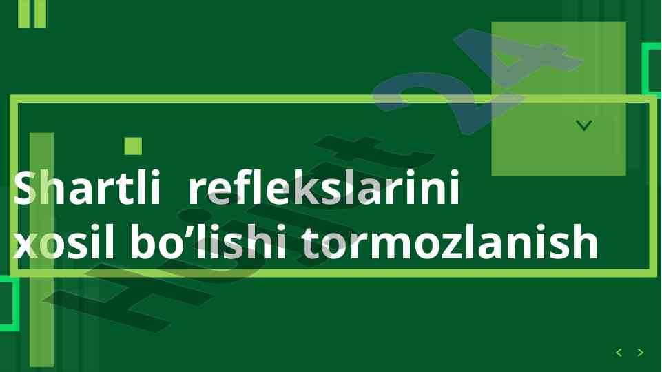 Shartli reflekslar va oliy nerv faoliyati