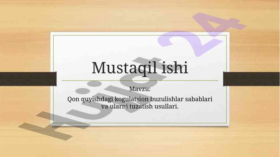 Qon quyishdagi kogulatsion buzilishlar sabablari